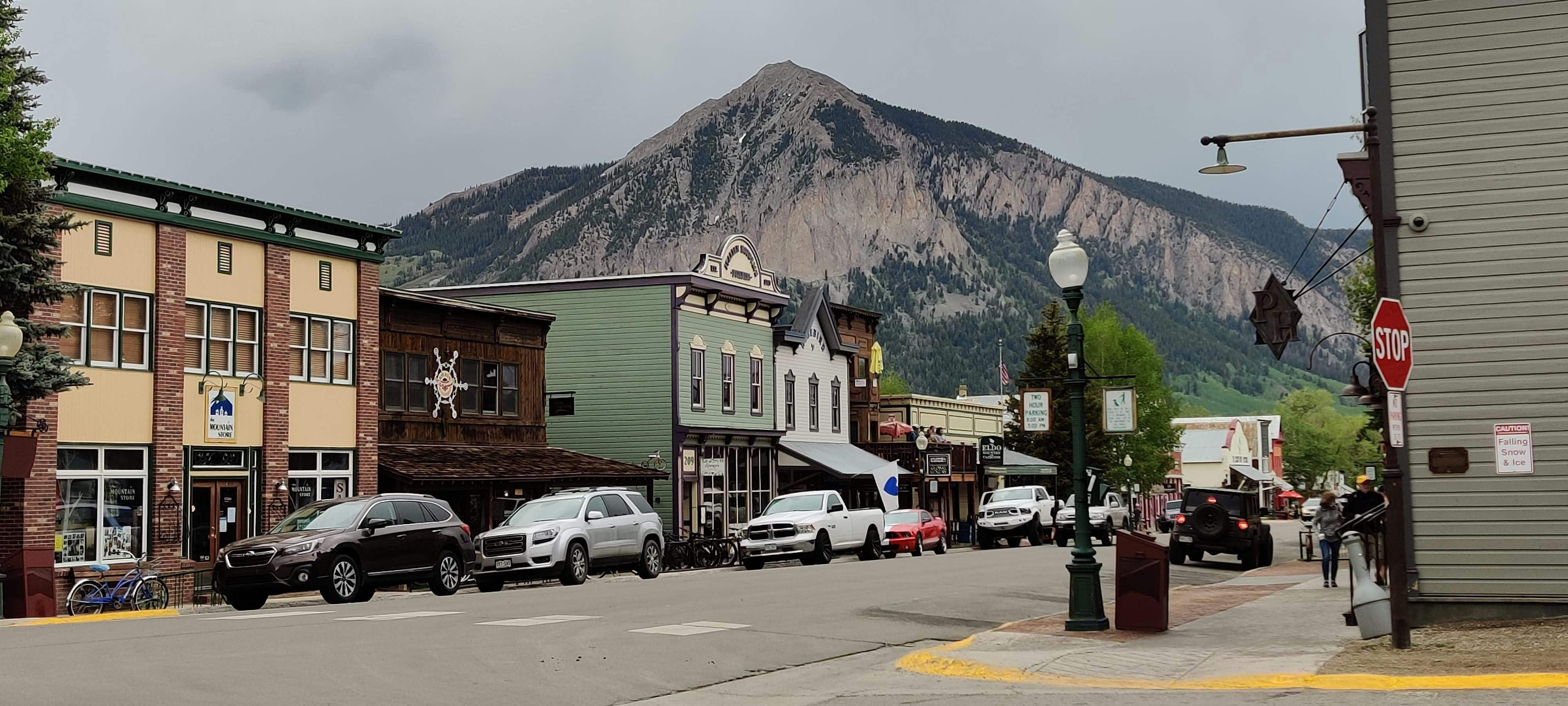 Girls weekend in Crested Butte with friends strolling downtown Elk Avenue